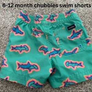 Chubbies Green Shark Print Swim Shorts